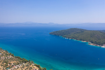 Fototapeta na wymiar Aerial view of Ören - Turkey with beautiful blue sea