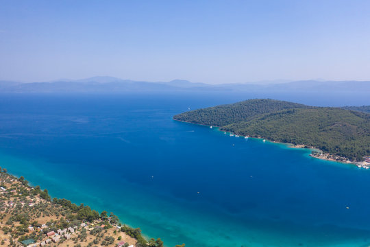 Aerial view of &Ouml;ren - Turkey with beautiful blue sea