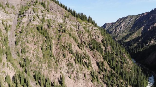 Kyrgyzstan, mountain and foothill areas. Landscapes.