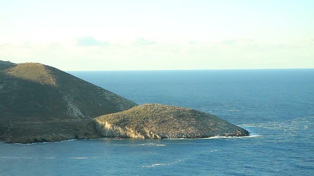 Southern Greece Mani Peninsula. Sea landscape rocky coastline at sunny day, Peloponnese. Time lapse