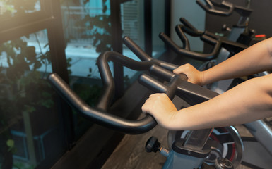 exercising in a gym for a healthy fit