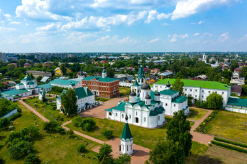 Panoramic aerial view of Transfiguration Monastery in Murom, Russia Vladimir region