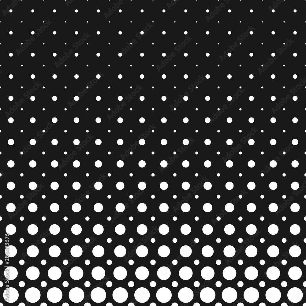 Poster monochrome halftone circle pattern background - abstract geometric vector design