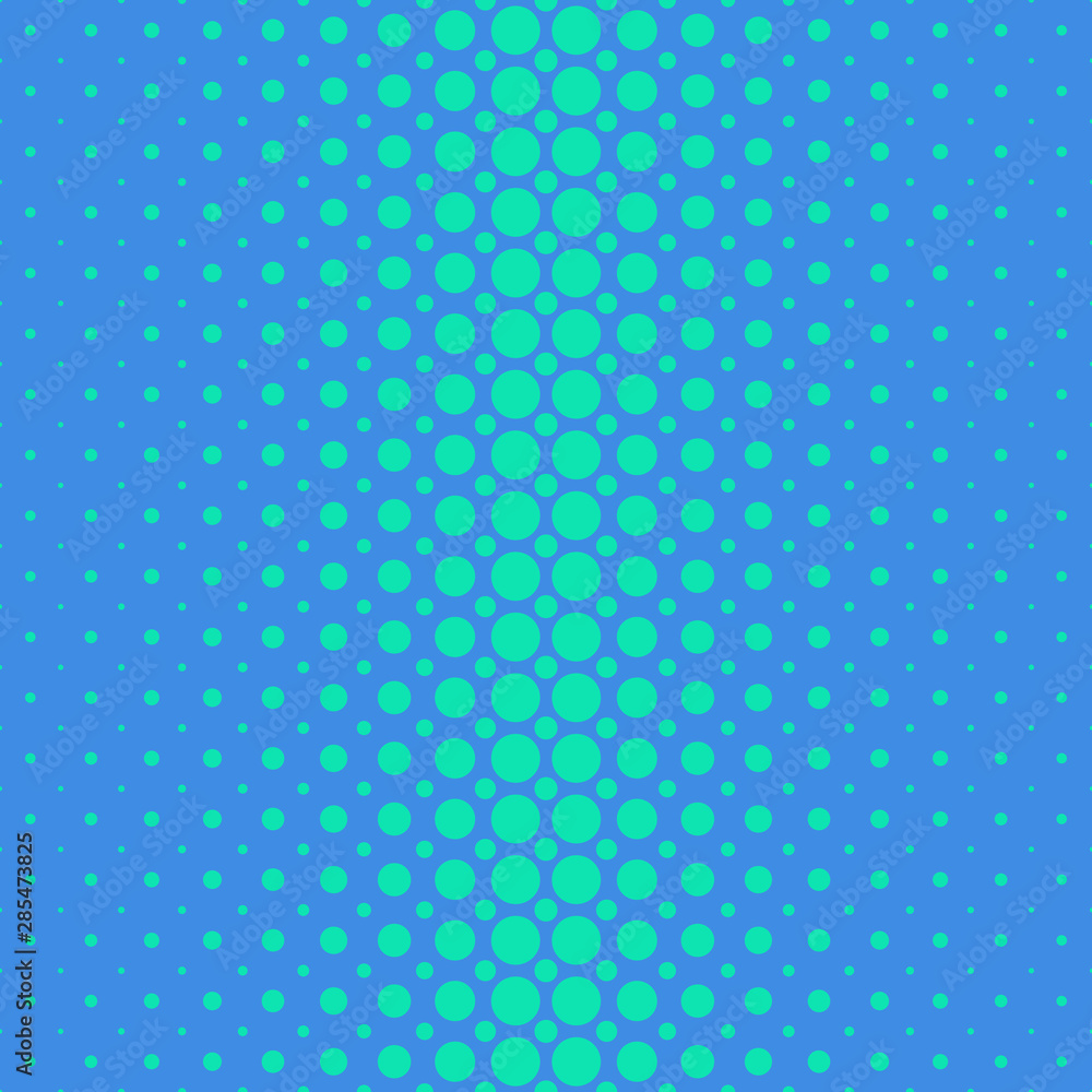 Poster blue abstract halftone circle pattern background - vector template graphic from dots