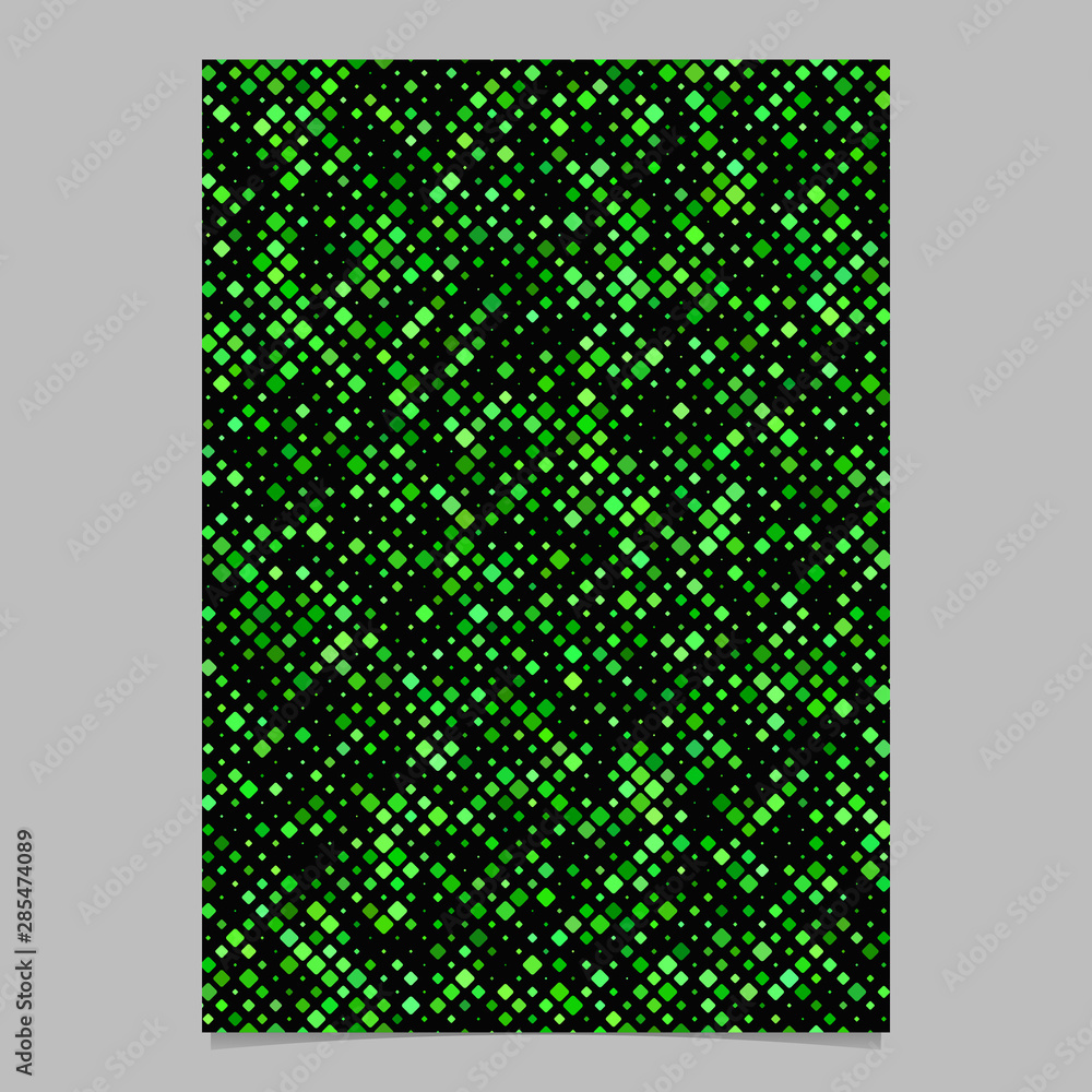 Poster green abstract geometrical diagonal rounded square mosaic pattern brochure background