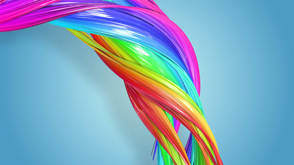 Fototapeta premium creative abstract swirl rainbow color background. abstract stripes swirling in a circle.