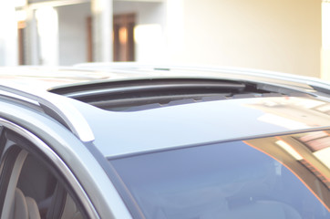 Modern car panoramic sunroof and moonroof