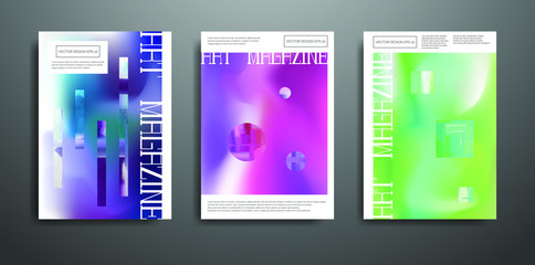 Covers templates set with abstract art. Applicable for brochures, posters, covers and banners. Vector illustrations.
