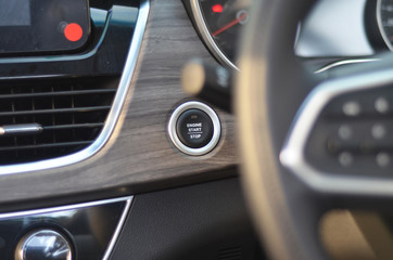 Fototapeta premium Car engine start stop button