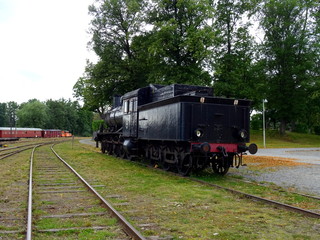 Fototapeta na wymiar Old steam train in great condition and does also work