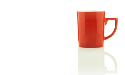 Red ceramic glass. coffee cup