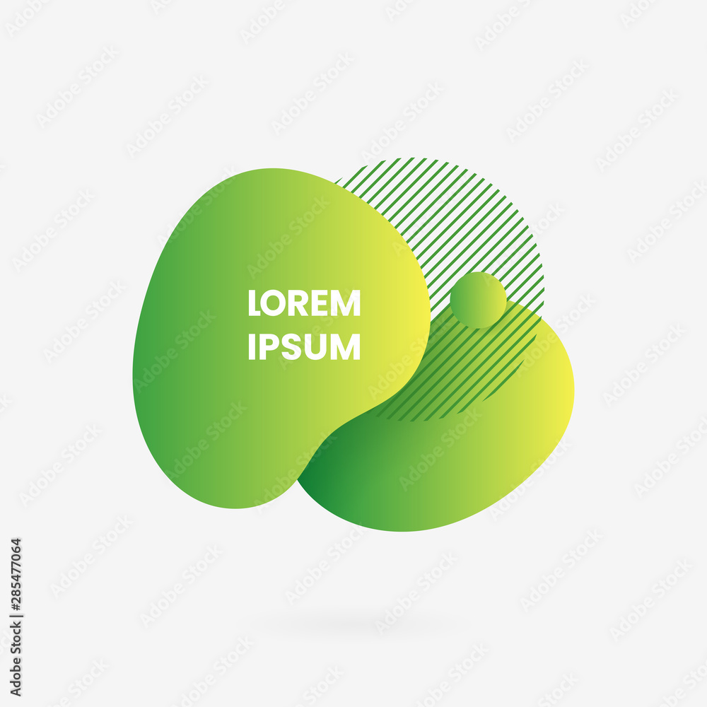 Aufkleber liquid geometric abstract modern background graphic element. fluid dynamic shape light green gradien