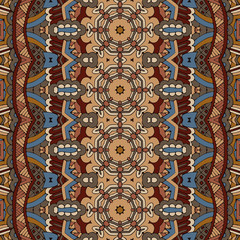 Vector seamless pattern african art. Geomertic batik ikat.