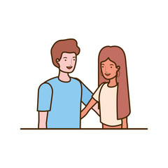 Obraz premium couple of people smiling and hugging each other