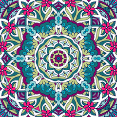 Festive Colorful Tribal ethnic seamless vector pattern ornamental