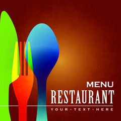 Menu colorful cover for restaurant - vector design
