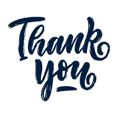 Obraz premium Illustration with lettering phrase - thank you for Thanksgiving Day. Typographic design. Greeting card template. Autumn concept. Vector