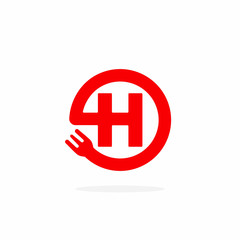 Vector Fork Letter H Logo Design