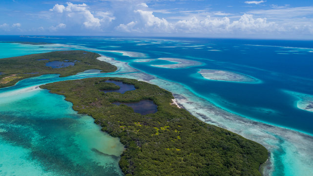 Aerial View Island Landscape Los Roques