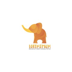 Happy Elephant Gradient Logo Template