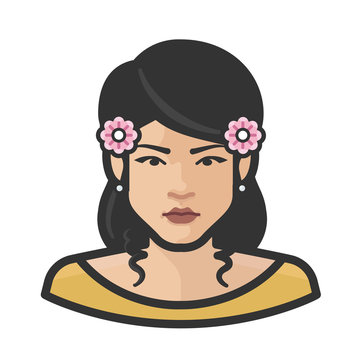 recommend clip art: flower girl avatar icon