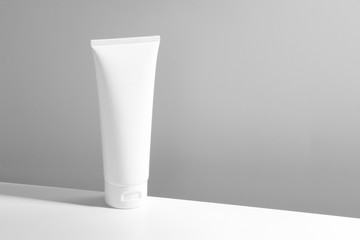 beauty skincare cosmetic mockup cream lotion bottle pakage on white background, sunscreen protection
