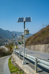 street lamp post with solar panel energy