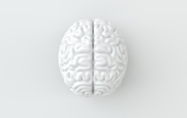 3d brain rendering illustration template background. The concept of intelligence, brainstorm, creative idea, human mind, artificial intelligence.