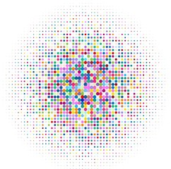 Mosaic with colorful dots on white background