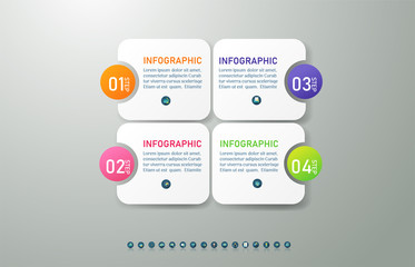 Obraz premium Design Business template 4 options or steps infographic chart element with place date for presentations,Creative marketing icons concept for statistic infographic,Vector EPS10.