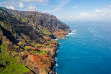 Beautiful aerial view of the kauai napali coast (Hawaii)