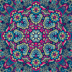 Festival art vector seamless pattern mandala. Ethnic geometric print.