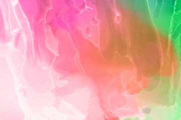 Colorful hand painted alcohol ink background. Abstract delicate texture. Contemporary wallpaper.
