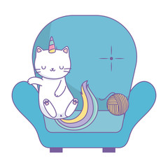 Unicorn cat cartoon vector design
