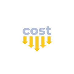 cost down vector icon with arrows