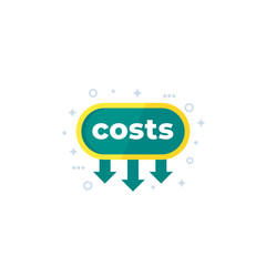 costs down, reduce vector icon