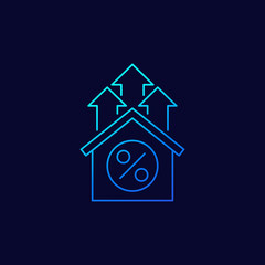mortgage rate growth icon, linear