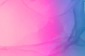 Colorful hand painted alcohol ink background. Abstract delicate texture. Contemporary wallpaper.