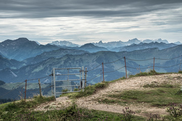 autumnal atmosphere on the ridge of the Nagelfluh chain near Oberstaufen, Allgaeu area, Bavaria,...