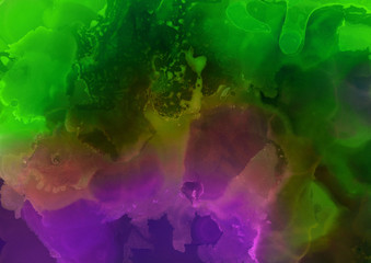 Colorful hand painted alcohol ink background. Abstract delicate texture. Contemporary wallpaper.