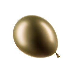 Single golden helium balloon, element of decorations