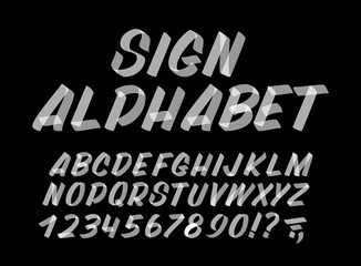 Hand drawn typeface on black background. Brush sign painted vector characters: lowercase and uppercase. Typography alphabet for your designs: logo, typeface, card