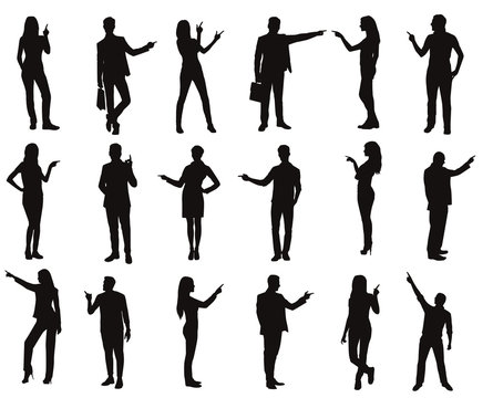 People Pointing Silhouette