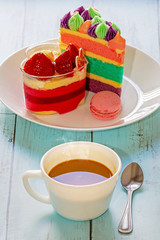 Sweet food with coffee cup