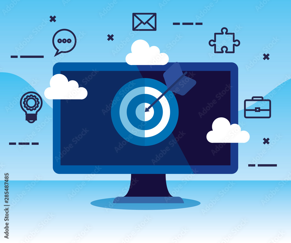 Poster computer technology with target and arrow strategy