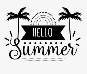 hello summer greeting card design