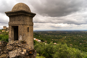 Castelo de vide fortress tower on the wall