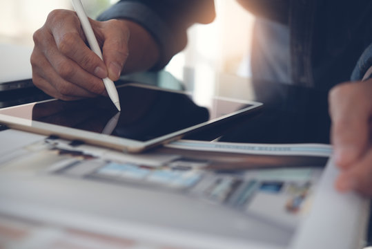 Designer using digital tablet