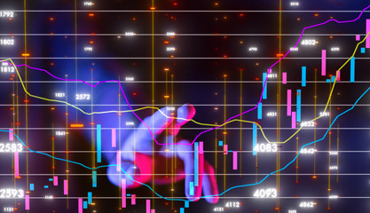 Business intelligence. Diagram - Graph Stock Trading, Investment dashboard