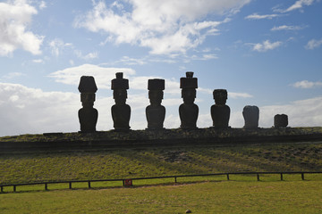Moai from Ahu Nau Nau at Easter Island